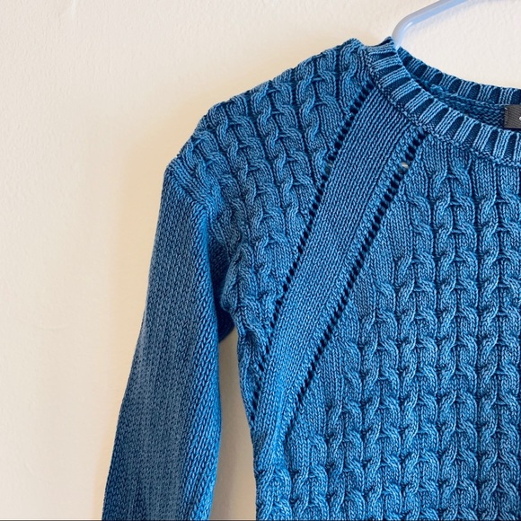 NWOT Tommy Bahama Knit Sweater Blue Navy Crochet - Picture 2 of 7